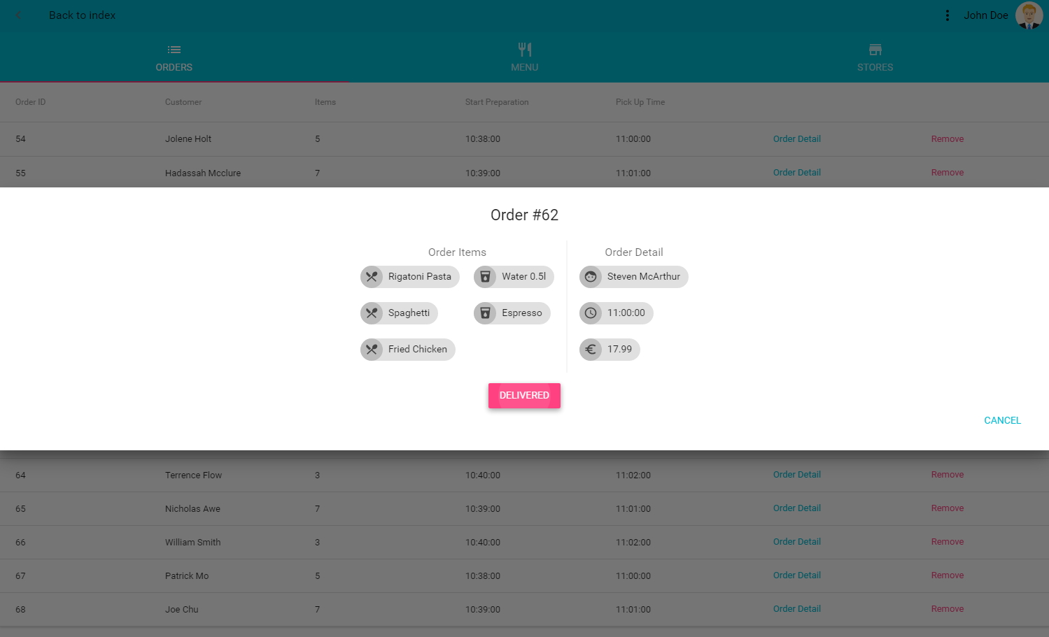 Order Management App - Order Detail